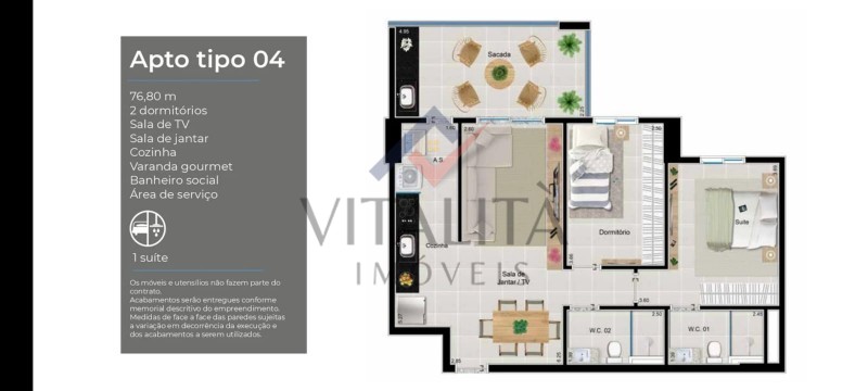 Apartamento à venda com 2 quartos, 77m² - Foto 9