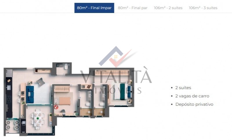 Apartamento à venda com 2 quartos, 80m² - Foto 11